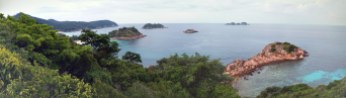 Panoramic view of the sea from the top